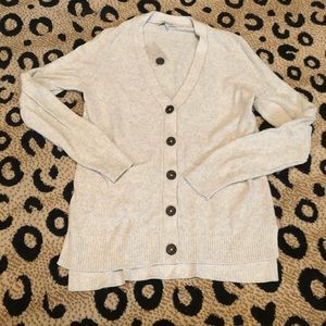 Madewell light grey V neck cardigan